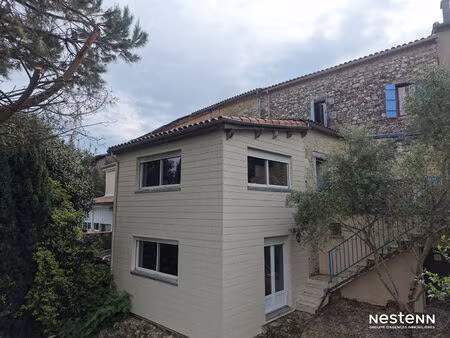 a vendre maison de ville en pierre de 136 m² avec jardin au coeur de gondrin