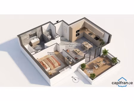 appartement à vendre saint andre de sangonis 2 pièce(s) 46m2 169 000€