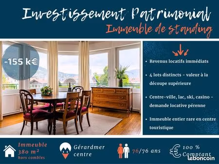 immeuble de caractère - gérardmer centre - décote 20 %