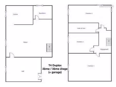 t4 95 m2 duplex + garage jullié