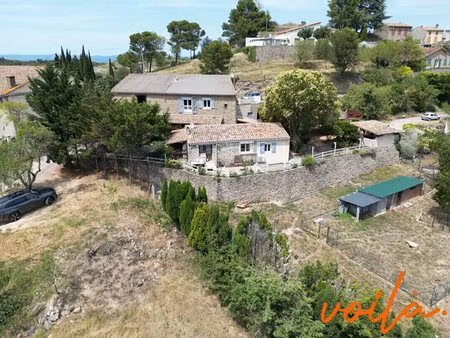 carcassonne 10 min - vaste bâtisse en pierres comprenant une maison t3  un appartement f3 