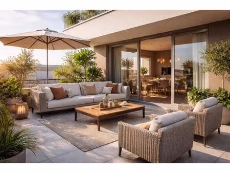 magnifique 3 pieces neuf 60 m² + terrasse 14 m² expo ouest proche metro 14 !