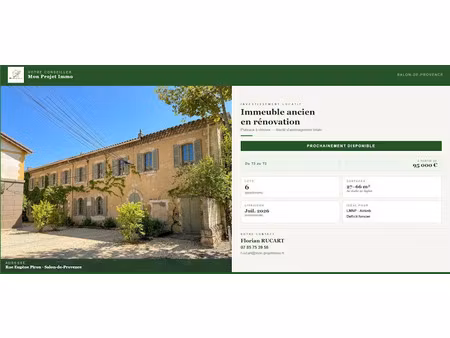 vente appartement 2 pièces 27 m² à salon-de-provence (13300)  95 000 €