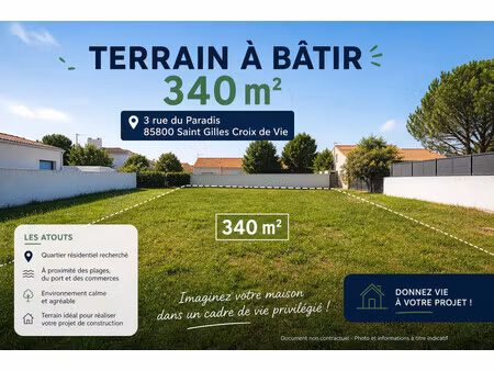 vente terrain saint gilles croix de vie  215 000€ vendée pays de la loire n°