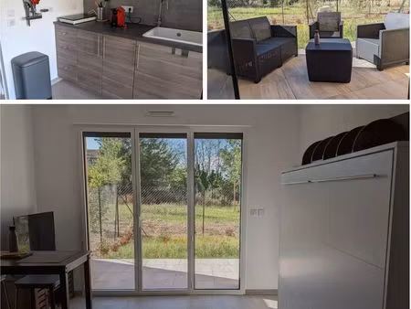 studio 1 pièce 27m2 avec jardin et parking privé
