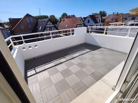 drusenheim - beau f3 de 66m² avec balcon  garage  parking et cave