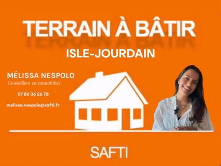 terrain constructible viabilisé – 756 m² – l’isle-jourdain (32600)