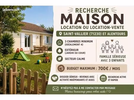 recherche maison en location ou en location-vente sur saint-vallier et alentours