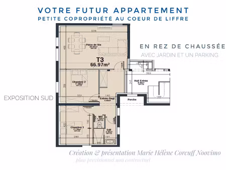 t3 rez de chaussée jardinet 67 m2 hyper centre de liffr