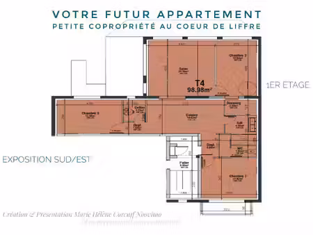 t4 de l'ordre de 99 m2 centre de liffré