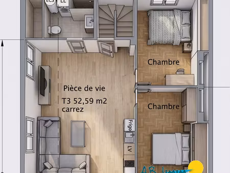 vente appartement 3 pièces à caudan (56850) : à vendre 3 pièces / 53m² caudan