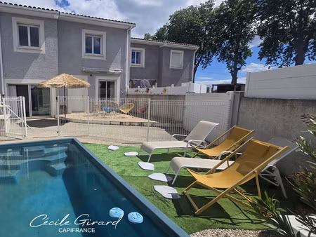 exclusivité  maison à vendre 4 pièces cers (34) jardin  piscine parking  5km des plages