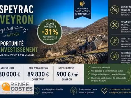 vente en nue propriété - h77-h74 ans - espeyrac (12140)