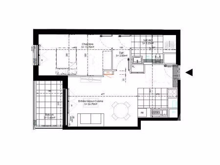 vente programme neuf 2 pièces  48.50m²  sainte
