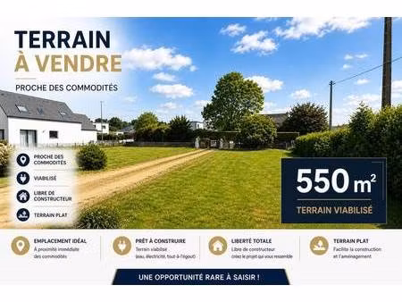 terrain constructible viabilisé à vendre