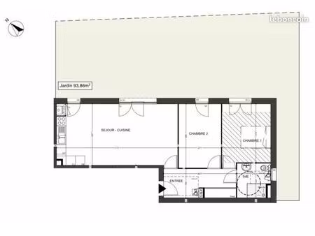 appartement t3 + jardin neuf