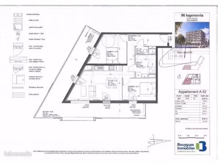 appartement 3 pièces 62 m²
