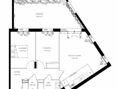 appartement t3 centre teich