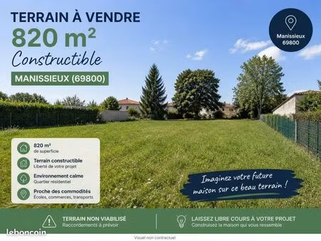 terrain manissieux 820m2