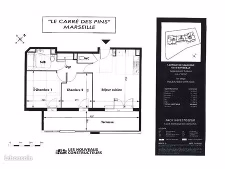 appartement t3 avec terrasse et parking