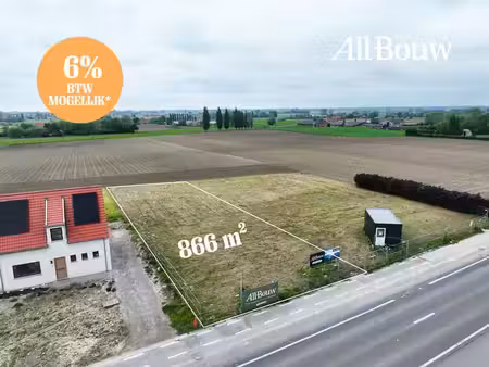 bouwgrond 866 m² met open vergezichten in tielt