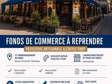 fonds de commerce  pâtisserie paris