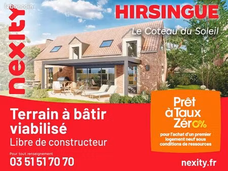 terrain constructible de 406 m2 à hirsingue  à 10 min d'altkirch et à proximité de mulhous