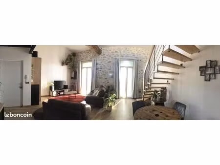 appartement t3 duplex 75m2 _ meublé _ castelnau-le-lez _ terrasse + charme pierre