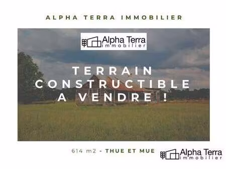vente terrain à thue-et-mue (14740) : à vendre / 614m² thue-et-mue