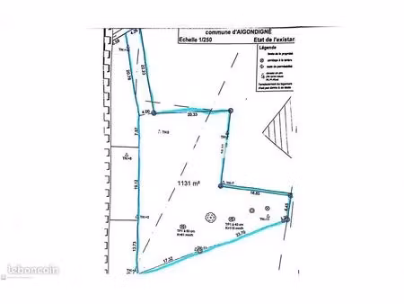 terrain 1131 m² sainte-blandine