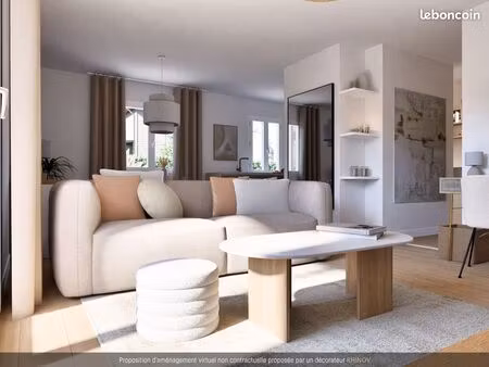 t3 lumineux 62 m² - tout équipé - parking + cave - 2 min du tram