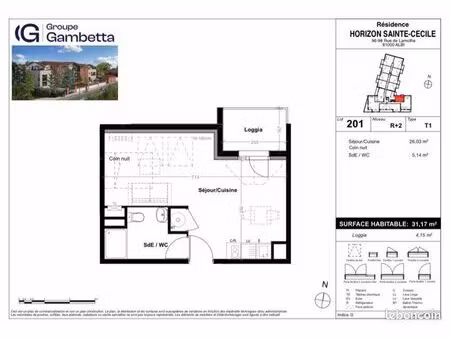 à vendre – appartement t1 avec parking couvert - vefa – albi (81000)