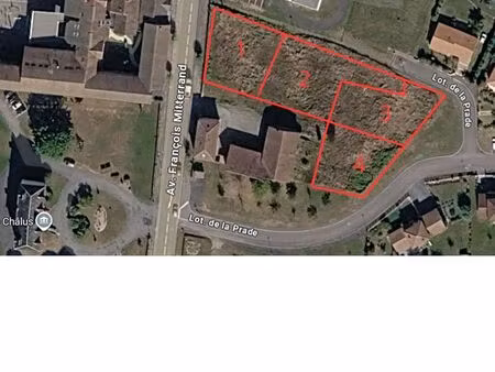 châlus (87) – grand terrain à bâtir 1 010 m² – centre-bourg – mur en pierre – 14 900