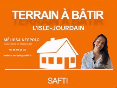 terrain constructible viabilisé – 736m² – l’isle-jourdain (32600)