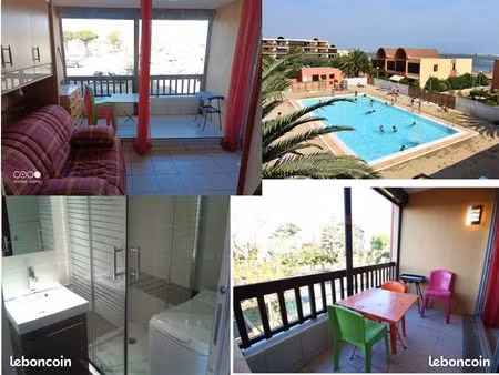 studio rés les amarines - piscine - grazel