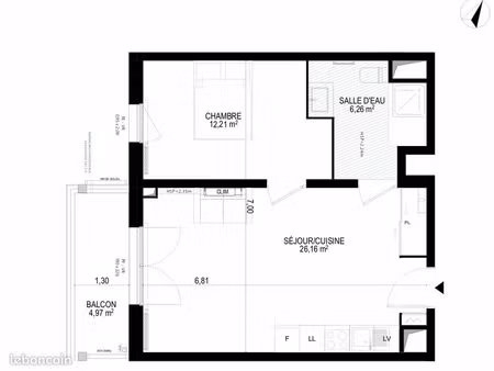 appartement 2 pièces 45 m²