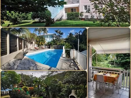 martinique  anse à l'ane  trois ilets  grand t2 dans résidence calme  piscine  bbq  jardin