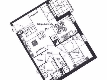 location appartement 2 pièces à saint-sébastien-sur-loire martellière (44230) : à louer 2 
