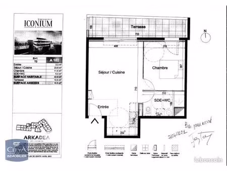 appartement 2 pièces 42 m²