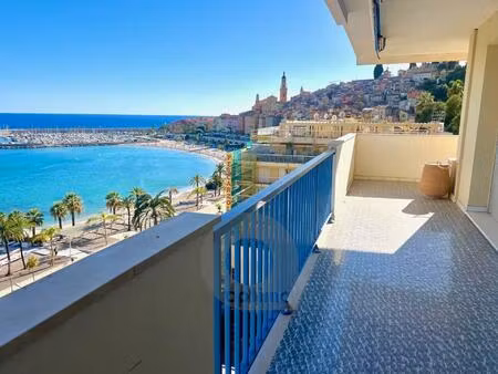 menton front de mer - beau 2/3 pièces avec spacieuse terrasse - cave