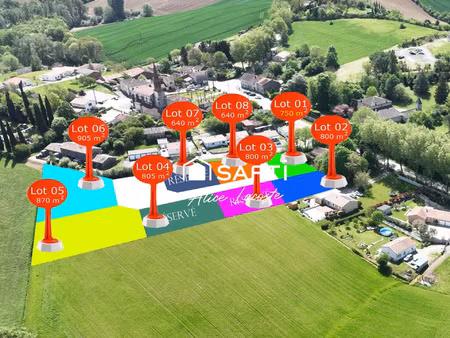 vente terrain 640 m² lacaugne (31390)