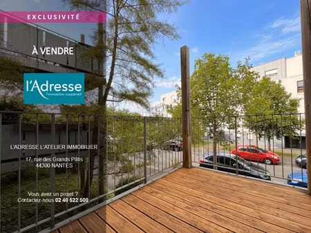vente appartement 3 pièces  61.50m²  nantes