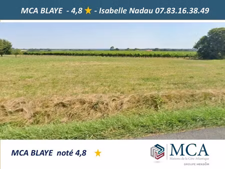 vente terrain 1090 m² pugnac (33710)