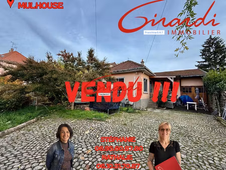 mulhouse drouot  maison plain-pied 119m2 louée  deux chambre