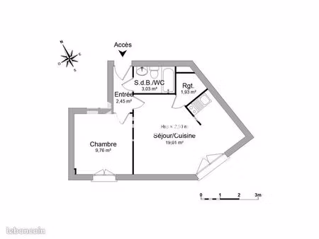 appartement 2 pièces 36 m²