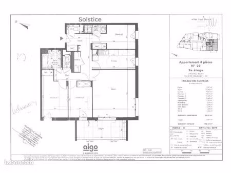 appartement 4 pièces 94 m²