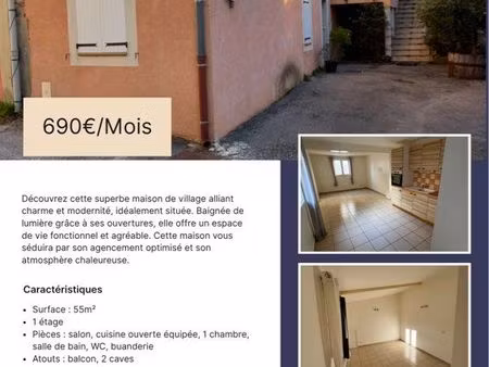 maison de village meuble a louer