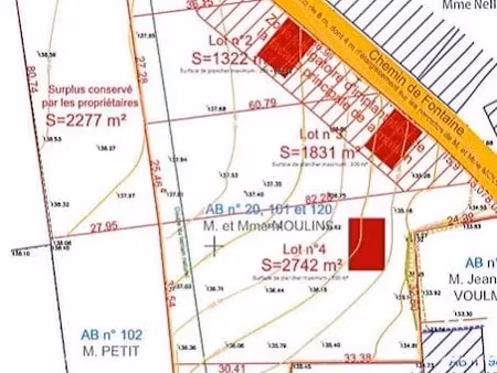 vente terrain 2742 m² à onjon (10220)  69 800 €