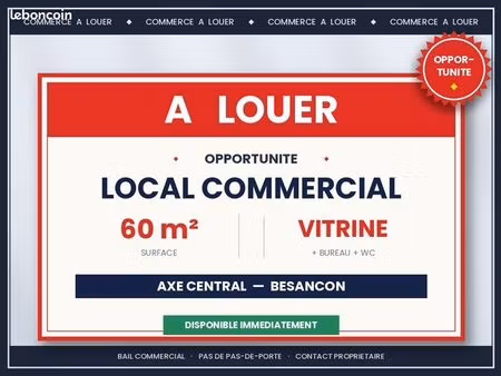 local commercial - vitrine - 60m2 - besançon