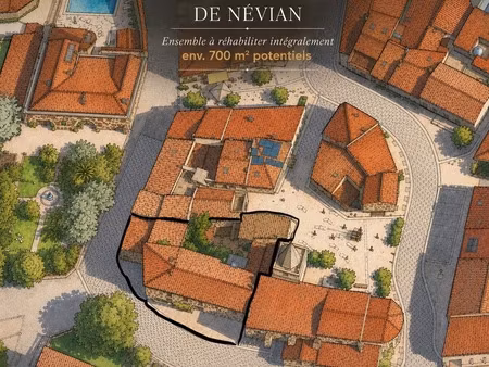 ensemble patrimonial à réhabiliter – env. 700 m² – névian